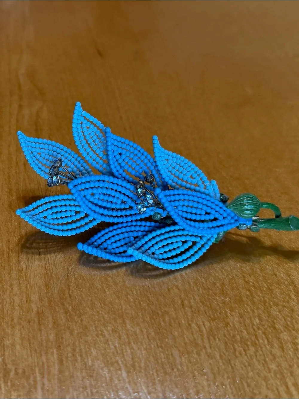 Lisner Blue Leaf Brooch - Women Jewelry
